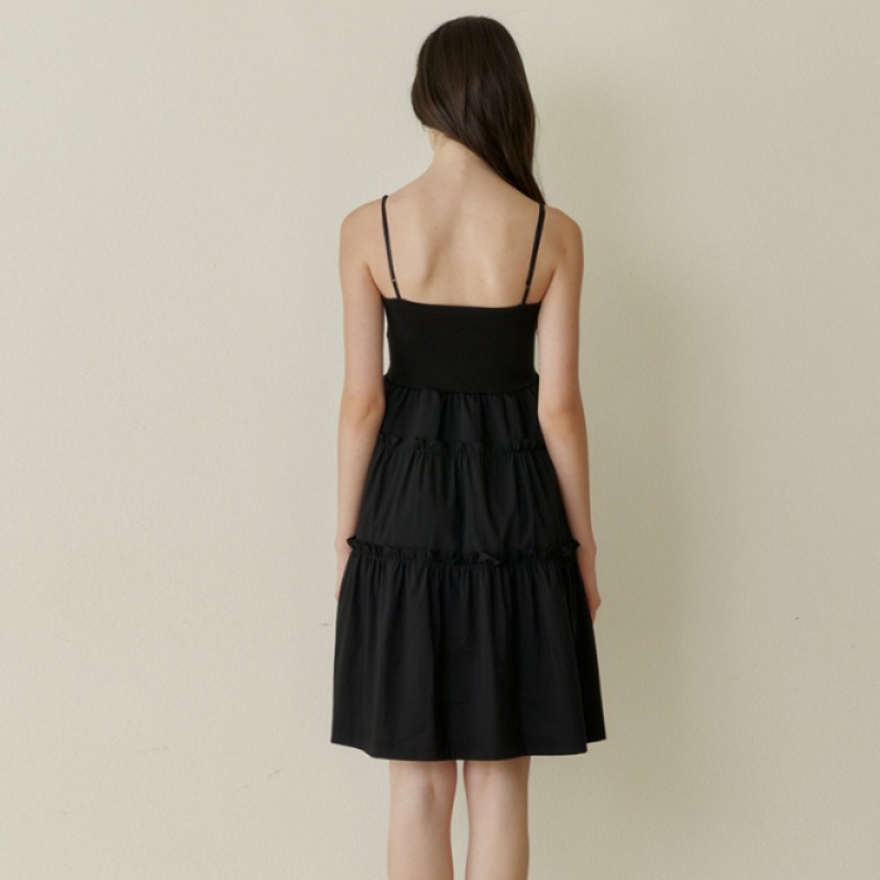 KINDABABY カンカンシャーリングミニドレス - ブラック KINDABABY カンカンシャーリングミニドレス - ブラック