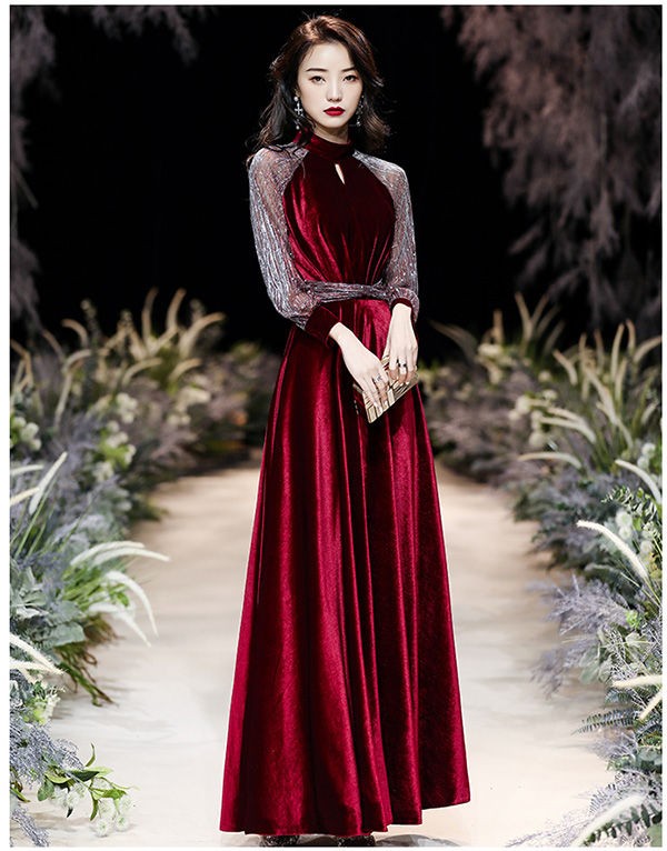 ドレス 大人 ピアノ 発表会 ロングドレス 演奏会 結婚式 母親 ピアノ発表会 黒 袖付き ワンピース ブライズメイド ロング 演奏会ドレス 演奏会用ドレス イブニングドレス パーティドレス 可愛い