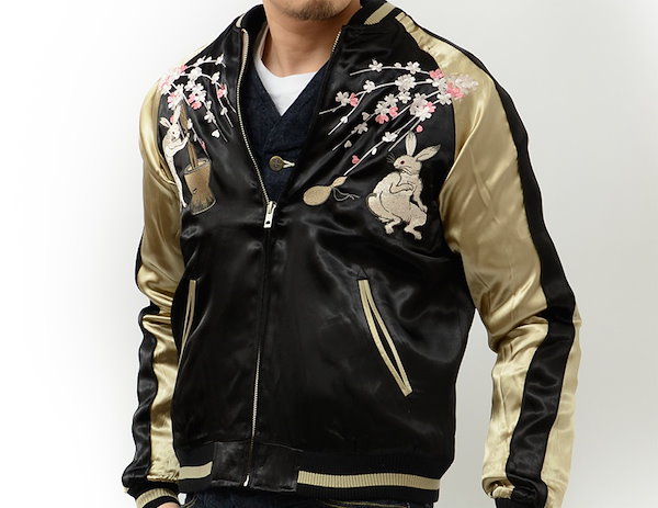 Qoo10] ジャパネスク 和柄 スカジャン 月 桜