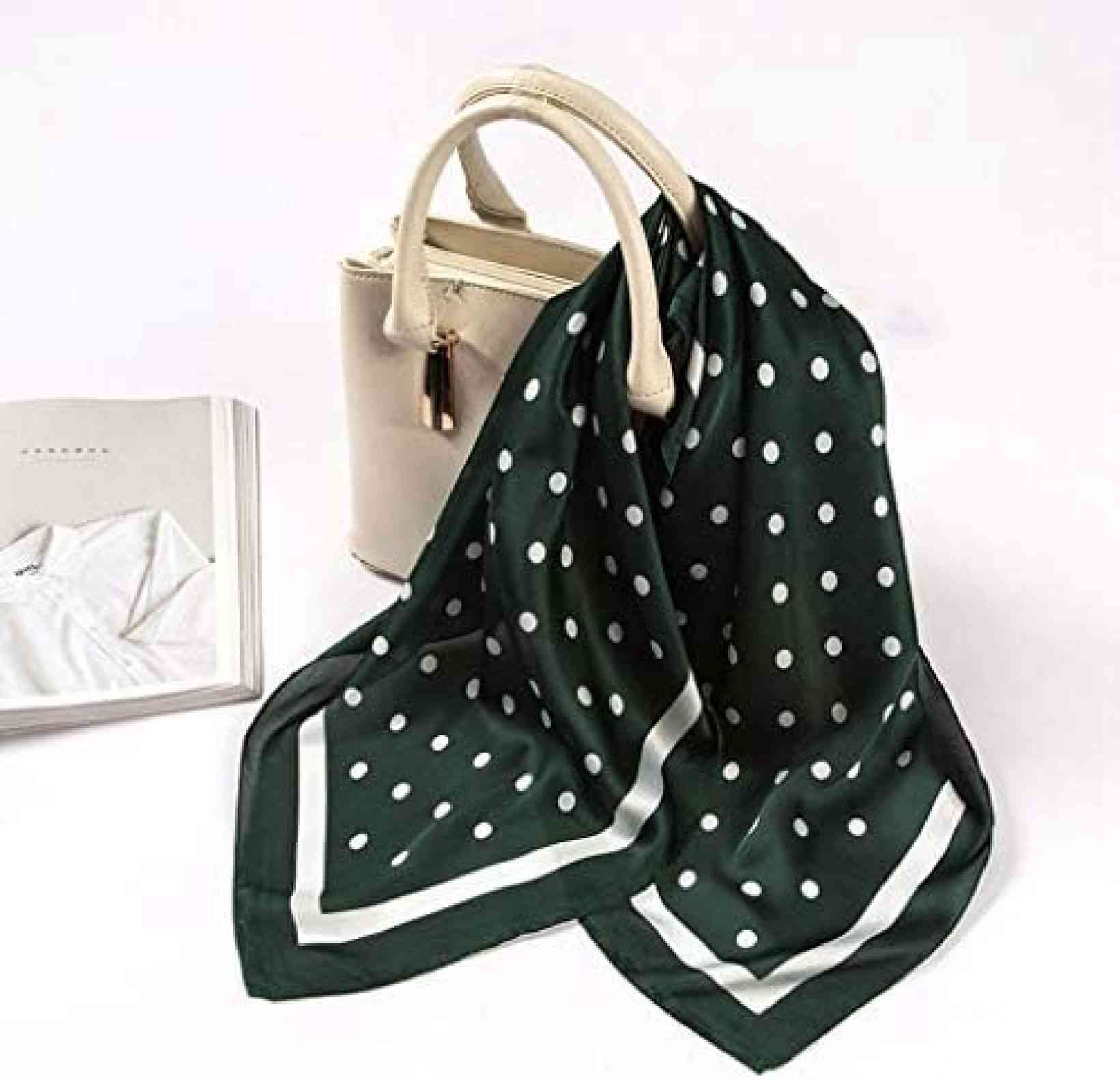 【20%OFFクーポン~】女性用スカーフ 70 × 70 センチメートルハンカチスカーフスカーフ女性スカーフリボンポルカネックドットスカーフ大サテンヘッドスカーフ (Color : Green Si 【20%OFFクーポン~】女性用スカーフ 70 × 70 センチメートルハンカチスカーフスカーフ女性スカーフリボンポルカネックドットスカーフ大サテンヘッドスカーフ (Color : Green Si