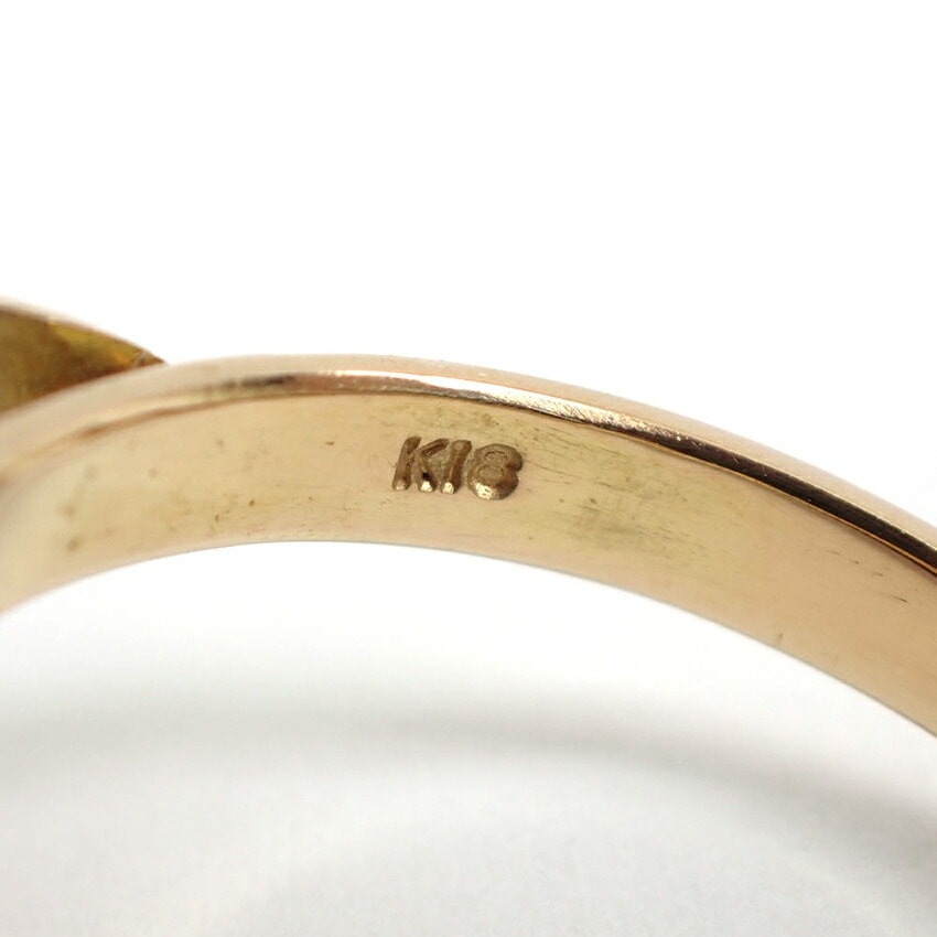 【中古】K18 マベパール 17mm リング 14号[g330-56］