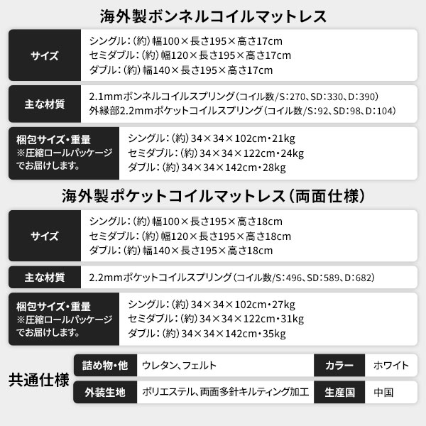 ベッド ダブル 海外製ポケットコイルマットレス付 片面仕様 茶 収納付 木製 棚付