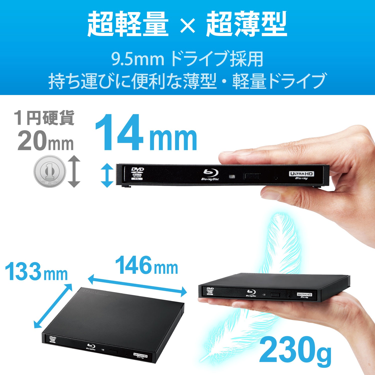 Logitecロジテック Type-C対応 USB3.2 Gen1(USB3.0)ネイティブ ポータブルBDドライブ(ブラック) LBDPWA6U3CLBK Logitecロジテック Type-C対応 USB3.2 Gen1(USB3.0)ネイティブ ポータブルBDドライブ(ブラック) LBDPWA6U3CLBK