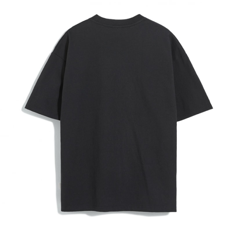 MINIMALPROJECTベーシックコットンドローイング刺繍オーバーフィット半袖TシャツMST144 [BLACK]