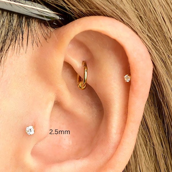 ☆専用☆ピアス Qoo10] 18金 ピアス 2.5mm 立爪 プッシ