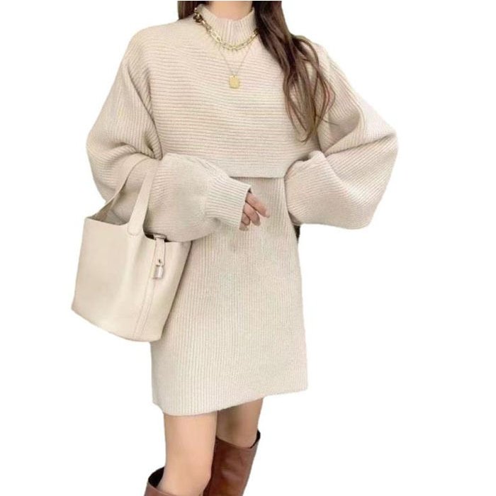 セットアップ レディース 上下セット ニットセーター ワンピース 2点セット チュニック 着やせ 大 セットアップ レディース 上下セット ニットセーター ワンピース 2点セット チュニック 着やせ 大