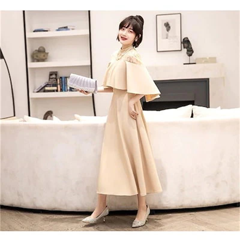 ドレス 結婚式 お呼ばれ パーディー ミモレ丈 パーティードレス レースドレス ワンピース おしゃれ フォーマル 二次会 パーティー お呼ばれ 演奏会 成人式