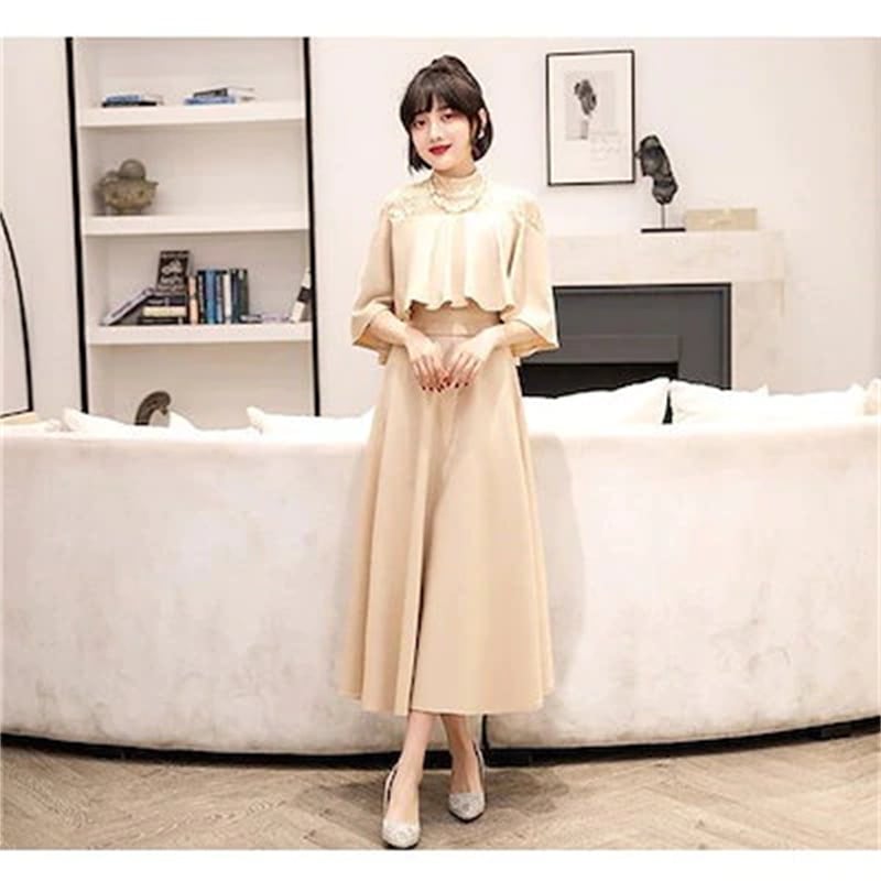 ドレス 結婚式 お呼ばれ パーディー ミモレ丈 パーティードレス レースドレス ワンピース おしゃれ フォーマル 二次会 パーティー お呼ばれ 演奏会 成人式