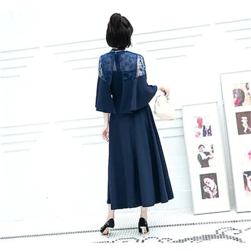 ドレス 結婚式 お呼ばれ パーディー ミモレ丈 パーティードレス レースドレス ワンピース おしゃれ フォーマル 二次会 パーティー お呼ばれ 演奏会 成人式