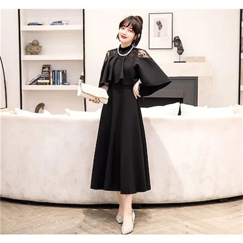 ドレス 結婚式 お呼ばれ パーディー ミモレ丈 パーティードレス レースドレス ワンピース おしゃれ フォーマル 二次会 パーティー お呼ばれ 演奏会 成人式