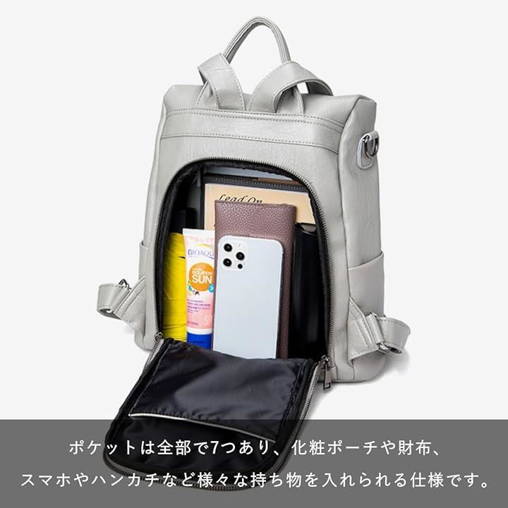 レディース リュック お洒落 バックパック 軽量 リュックサック 肩掛け バッグ PU ショルダーバッグ 防水 防犯 機能性(ブラック, ミディアム) レディース リュック お洒落 バックパック 軽量 リュックサック 肩掛け バッグ PU ショルダーバッグ 防水 防犯 機能性(ブラック, ミディアム)