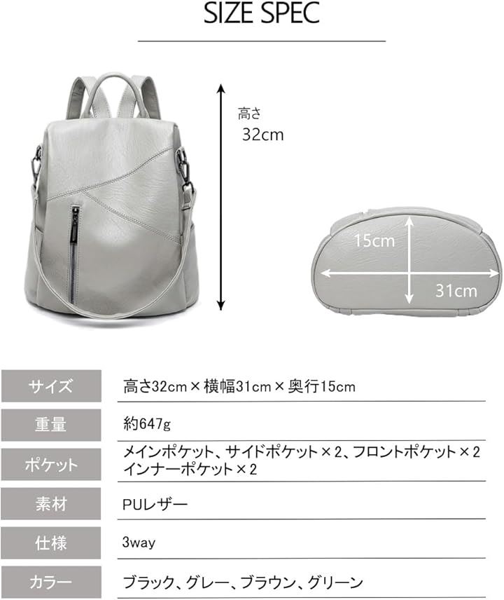 レディース リュック お洒落 バックパック 軽量 リュックサック 肩掛け バッグ PU ショルダーバッグ 防水 防犯 機能性(ブラック, ミディアム) レディース リュック お洒落 バックパック 軽量 リュックサック 肩掛け バッグ PU ショルダーバッグ 防水 防犯 機能性(ブラック, ミディアム)