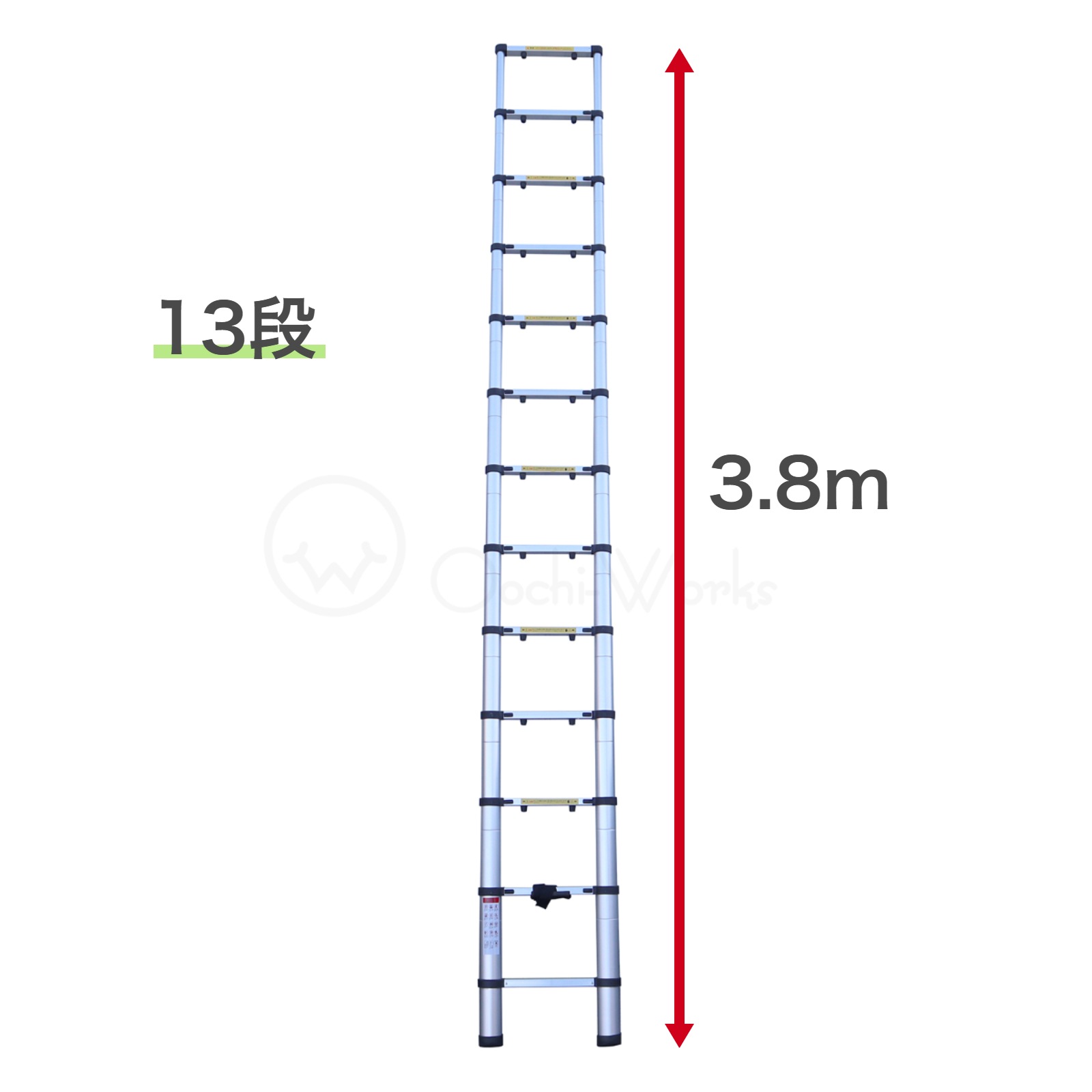 伸縮はしご 3.8m アルミ製 手挟み防止ストッパー付き 伸縮はしご 3.8m アルミ製 手挟み防止ストッパー付き