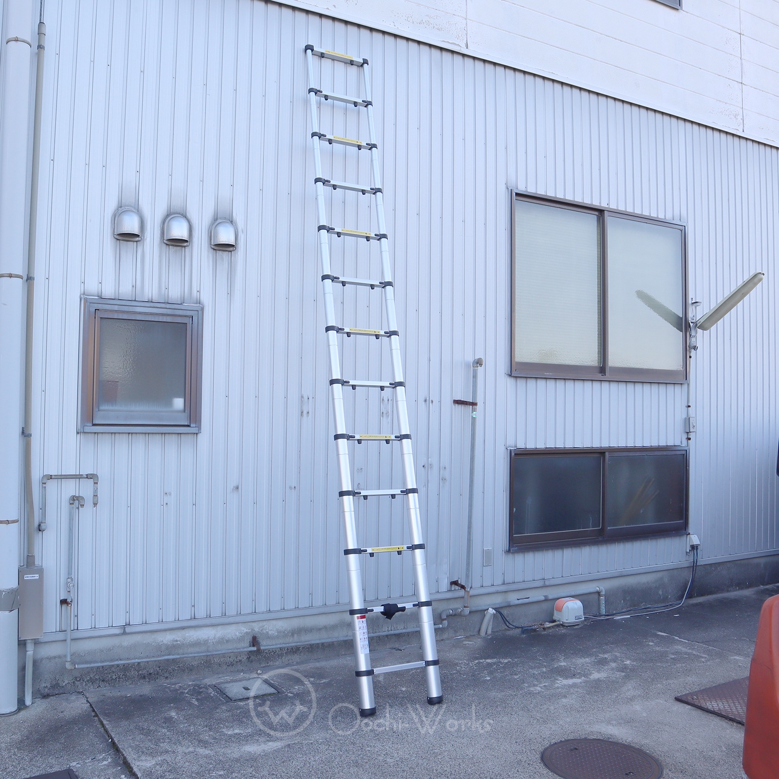 伸縮はしご 3.8m アルミ製 手挟み防止ストッパー付き 伸縮はしご 3.8m アルミ製 手挟み防止ストッパー付き