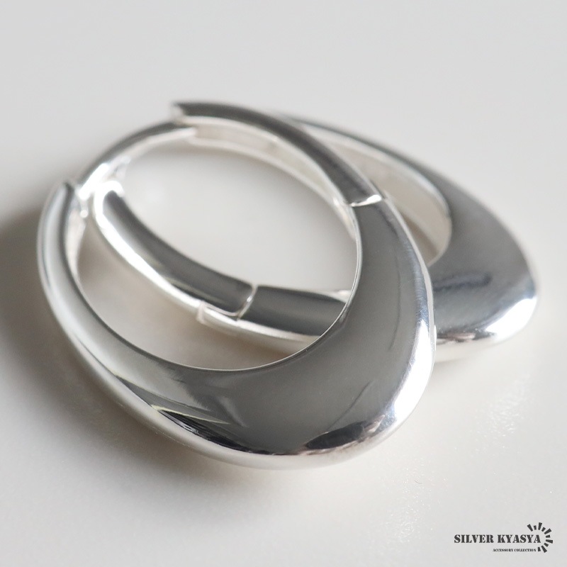 S925 オーバルフォルムの大ぶりピアス [ce458]