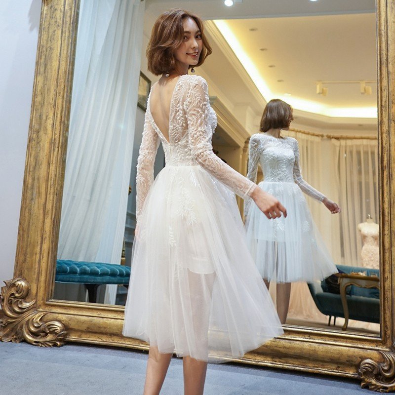 ウエディングミニドレス オフホワイト 安い 結婚式 ミニドレスワンピース 発表会 披露宴 超美品 パ 演奏会