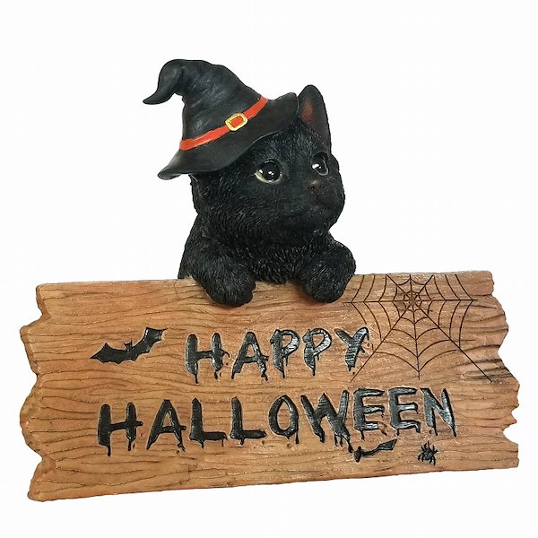 Qoo10] ハロウィン 飾り 猫 黒猫 置物 ネコ