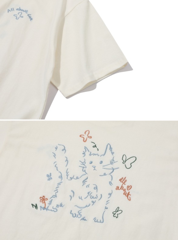 【CPGN STUDIO】24SS★ About Love Cat Embroidery S/Sleeve T MUSINSA | CPGN STUDIO ABC CAT Embroidery Short Sleeve T