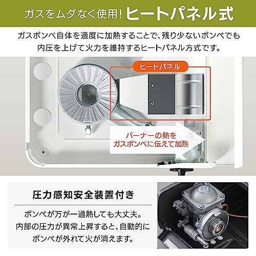 【ガス長持ち】 カセットコンロ チャコール 内炎式 省エネ ヒートパネル方式 圧力感知安全装置付き お手入れ簡単 卓上 鍋 すき焼き キャンプ 一人飯 持ち運び IGC-S1-H