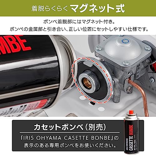 【ガス長持ち】 カセットコンロ チャコール 内炎式 省エネ ヒートパネル方式 圧力感知安全装置付き お手入れ簡単 卓上 鍋 すき焼き キャンプ 一人飯 持ち運び IGC-S1-H