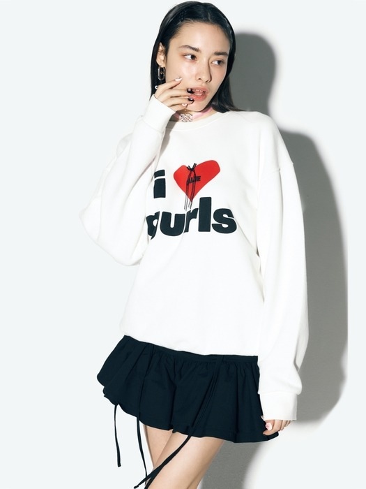 asif_CALIE [韓国スタイルファッション] 24S/S CALIE GURLS SWEATSHIRT WHITE