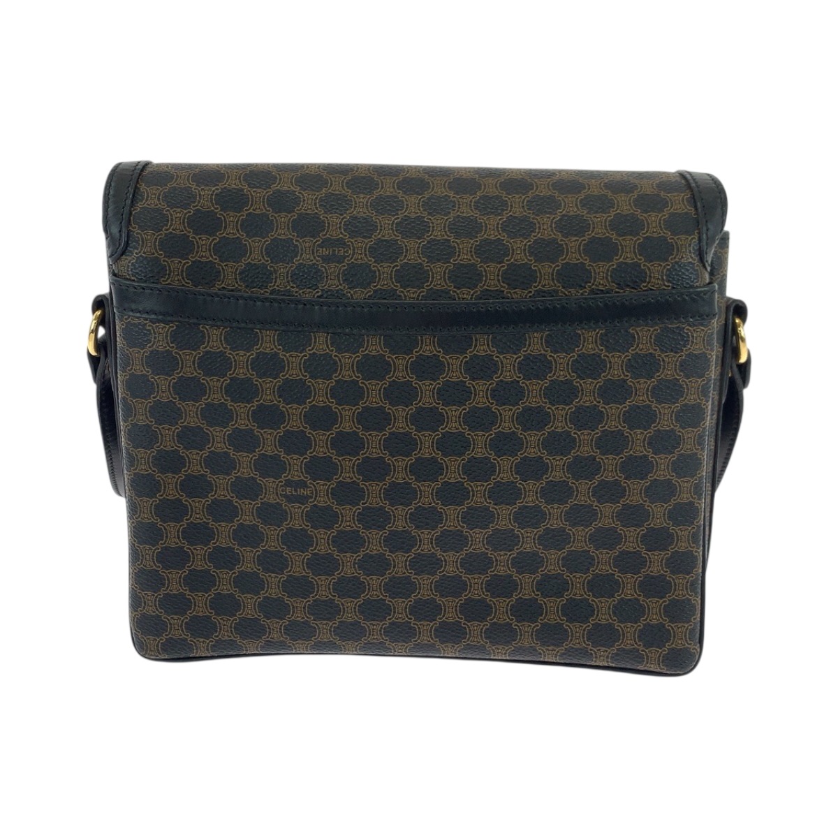 美品 ヴィンテージ マカダム ブラック ダークブラウン ゴールド金具 PVC ショルダーバッグ ポシェット レディース 503345 美品 ヴィンテージ マカダム ブラック ダークブラウン ゴールド金具 PVC ショルダーバッグ ポシェット レディース 503345