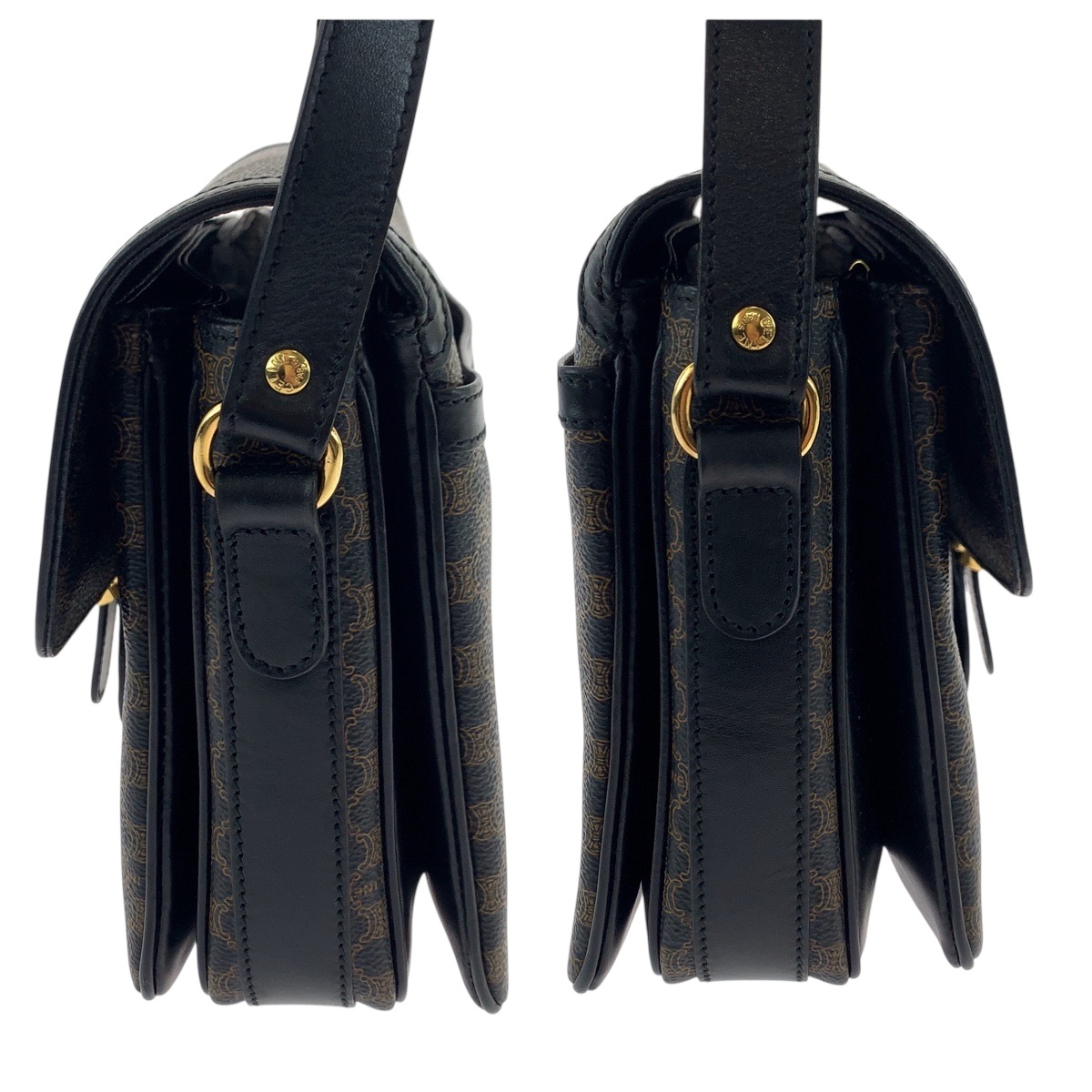 美品 ヴィンテージ マカダム ブラック ダークブラウン ゴールド金具 PVC ショルダーバッグ ポシェット レディース 503345 美品 ヴィンテージ マカダム ブラック ダークブラウン ゴールド金具 PVC ショルダーバッグ ポシェット レディース 503345