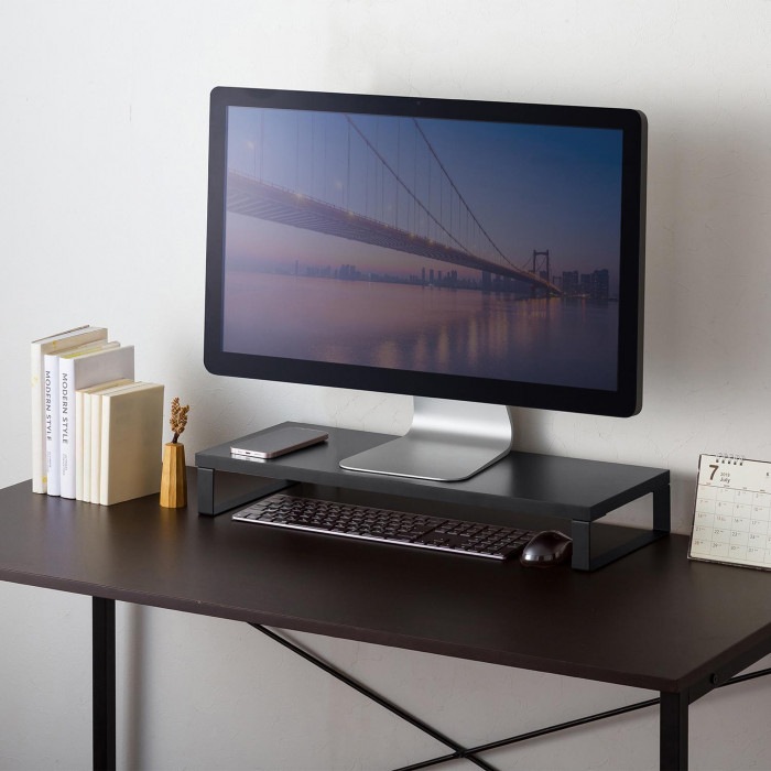 サンワサプライ 木製机上ラック W600 ブラック MR-LC312BK サンワサプライ 木製机上ラック W600 ブラック MR-LC312BK