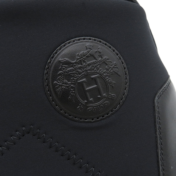 エルメス HERMES スニーカー フロントファスナー ハイカット ナイロン レザー ブラック #36 ガンメタル金具 172746Z 【箱】【中古】