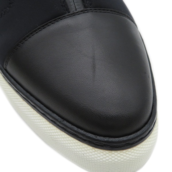 エルメス HERMES スニーカー フロントファスナー ハイカット ナイロン レザー ブラック #36 ガンメタル金具 172746Z 【箱】【中古】