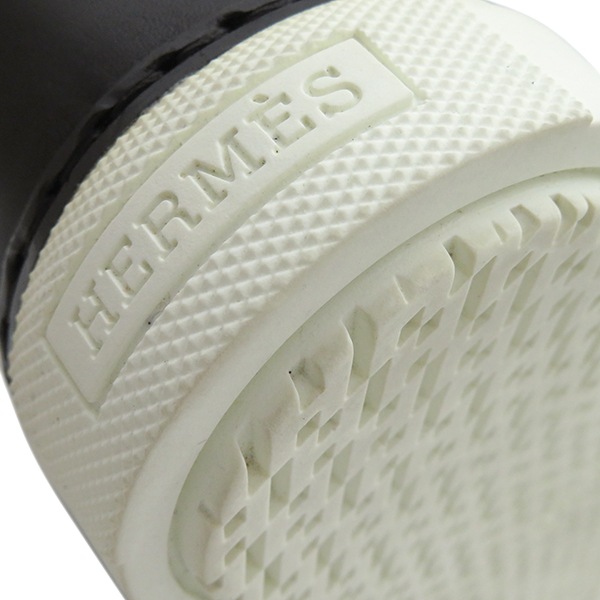 エルメス HERMES スニーカー フロントファスナー ハイカット ナイロン レザー ブラック #36 ガンメタル金具 172746Z 【箱】【中古】