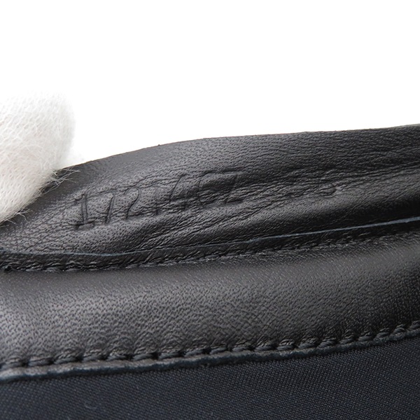 エルメス HERMES スニーカー フロントファスナー ハイカット ナイロン レザー ブラック #36 ガンメタル金具 172746Z 【箱】【中古】