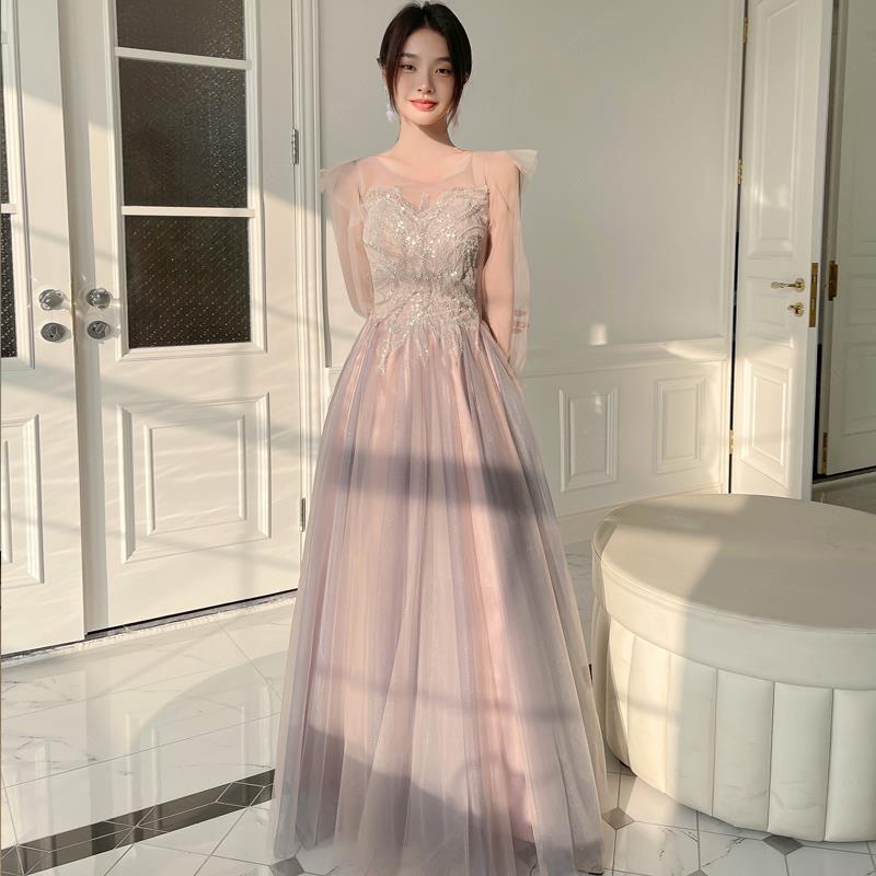 ピンク パーティードレス 結婚式お呼ばれ 二次会ワンピースドレスかわいいワンピースドレス-37