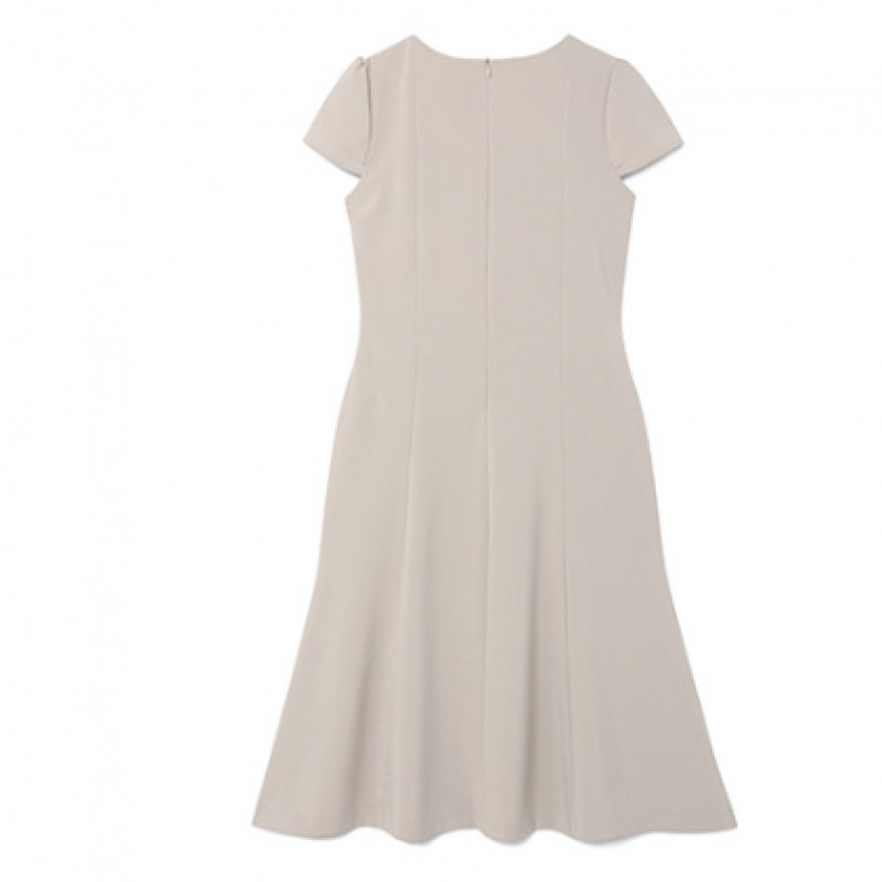 REORG ワンボタンスカーフチューリップハーフトップスダブベージュ