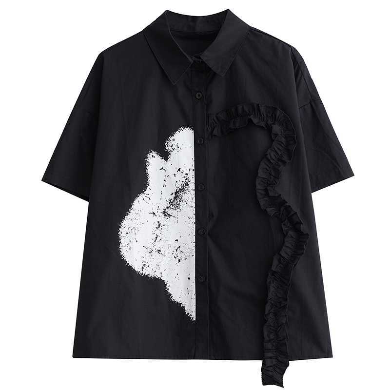 2024春夏新作韓国版ゆるい大きいサイズの通勤百掛け半袖シャツ女 2024春夏新作韓国版ゆるい大きいサイズの通勤百掛け半袖シャツ女