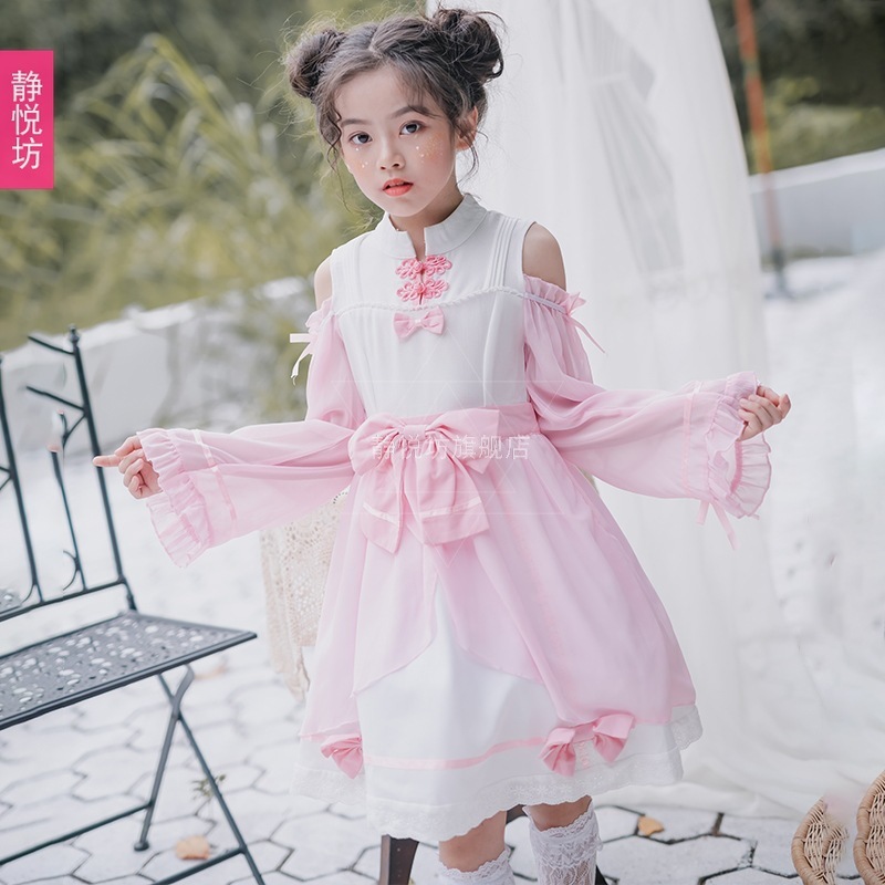 春のお出かけ子供の日子供改良古代風漢元素ドレス中華民国風古代衣装シフォン女の子プリンセスドレス子供服 春のお出かけ子供の日子供改良古代風漢元素ドレス中華民国風古代衣装シフォン女の子プリンセスドレス子供服