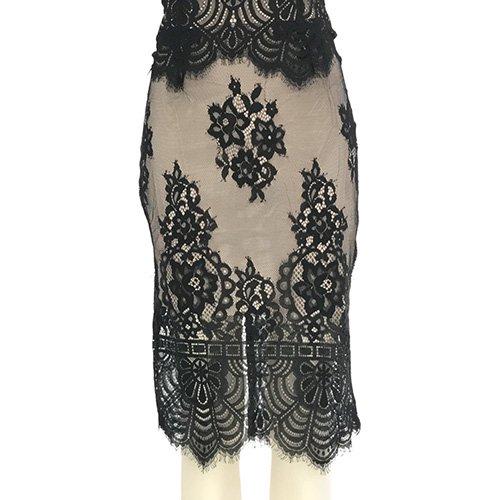 キャバドレス ナイトドレス ミディアムドレス セットアップ ツーピース タイト 長袖 総レース レディース グラシア