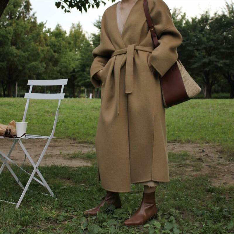 ロングコート ウール カーディガン ガウン ウエストマーク ノーカラー シンプル 紐 ベルト付き モード きれいめ シンプル Iライン カジュアル 普段使い かわいい 上品 暖かい 大人可愛い 韓国 ロングコート ウール カーディガン ガウン ウエストマーク ノーカラー シンプル 紐 ベルト付き モード きれいめ シンプル Iライン カジュアル 普段使い かわいい 上品 暖かい 大人可愛い 韓国