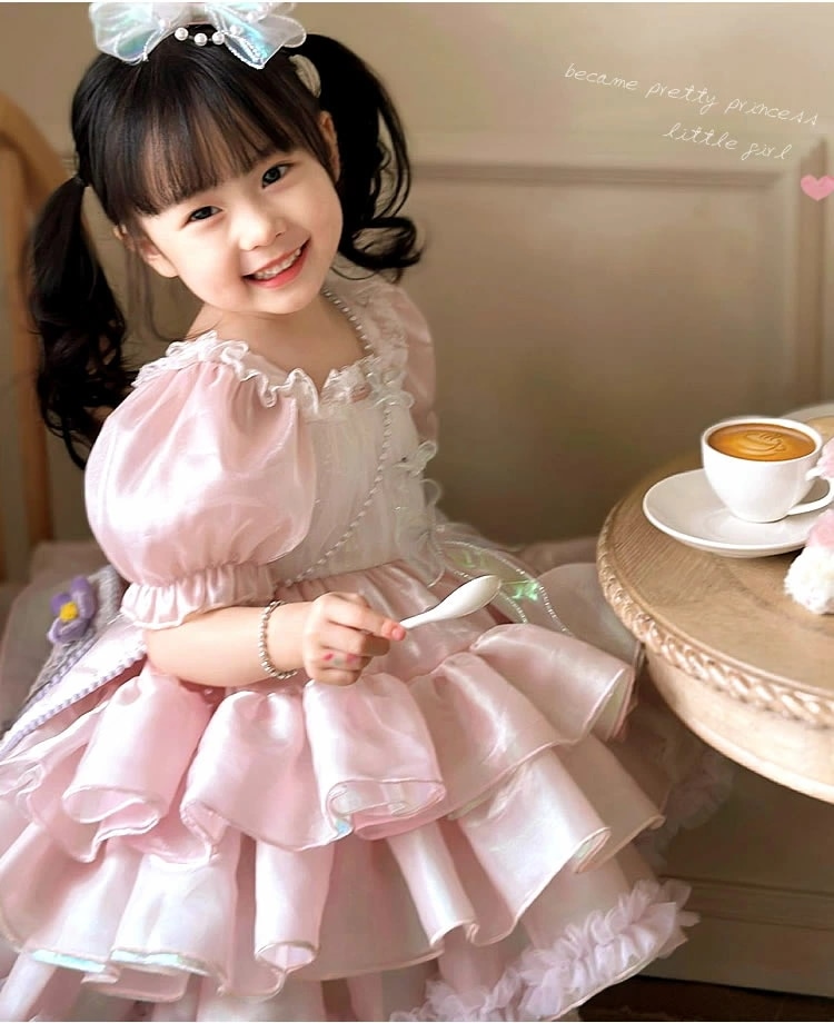 子供 ドレス フリフリ ピンク キッズ コスプレ ロリータ メイドさん メイド フォーマル 女の子 衣装 ワンピース 誕生日 服 欧風 子供服 ブルー レッド 七五三 100 110 120 130