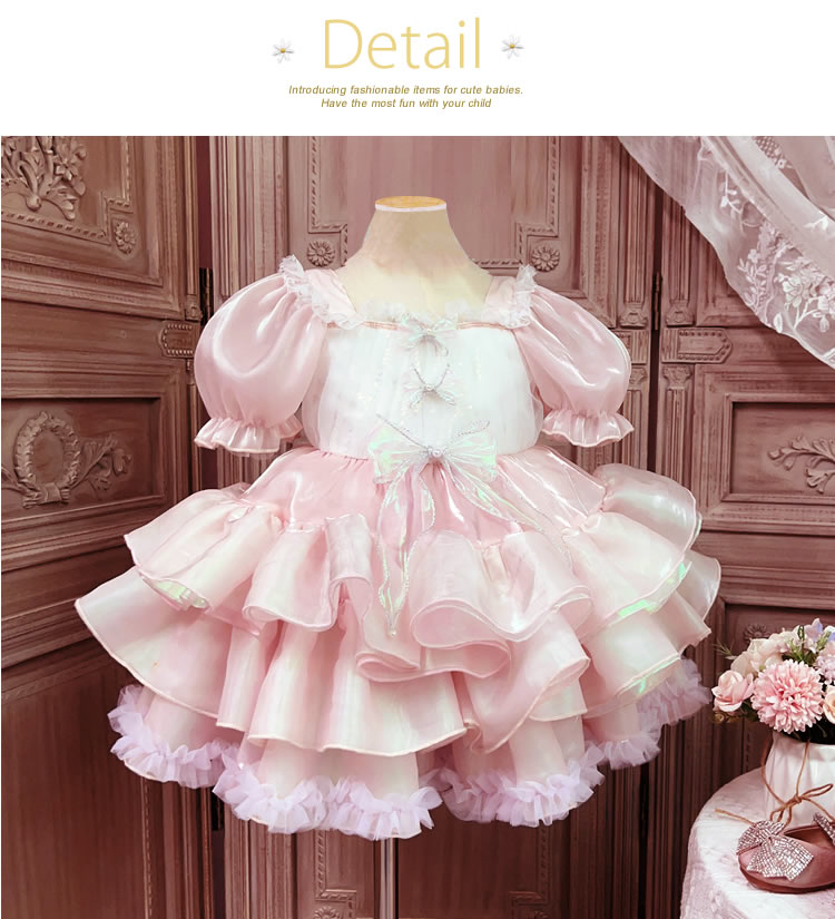 子供 ドレス フリフリ ピンク キッズ コスプレ ロリータ メイドさん メイド フォーマル 女の子 衣装 ワンピース 誕生日 服 欧風 子供服 ブルー レッド 七五三 100 110 120 130