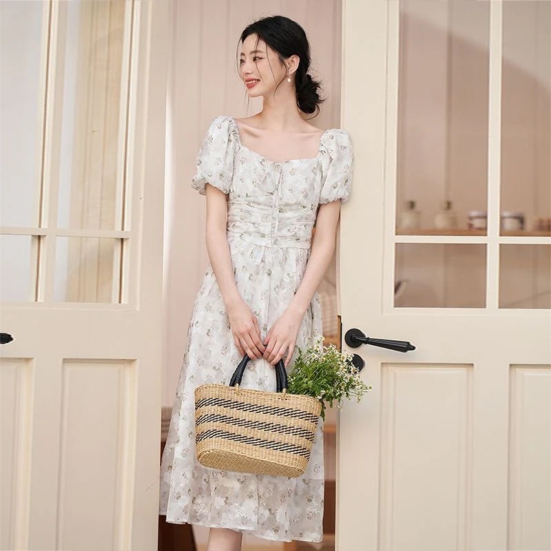 【急速出荷!】フレンチヴィンテージティーブレークドレスレディース新しい花の女の子のポッドスリーブ半袖織物ドレスワンピース パーティードレス パーティドレス ドレス ロングドレ パーティードレス 結婚式 【急速出荷!】フレンチヴィンテージティーブレークドレスレディース新しい花の女の子のポッドスリーブ半袖織物ドレスワンピース パーティードレス パーティドレス ドレス ロングドレ パーティードレス 結婚式