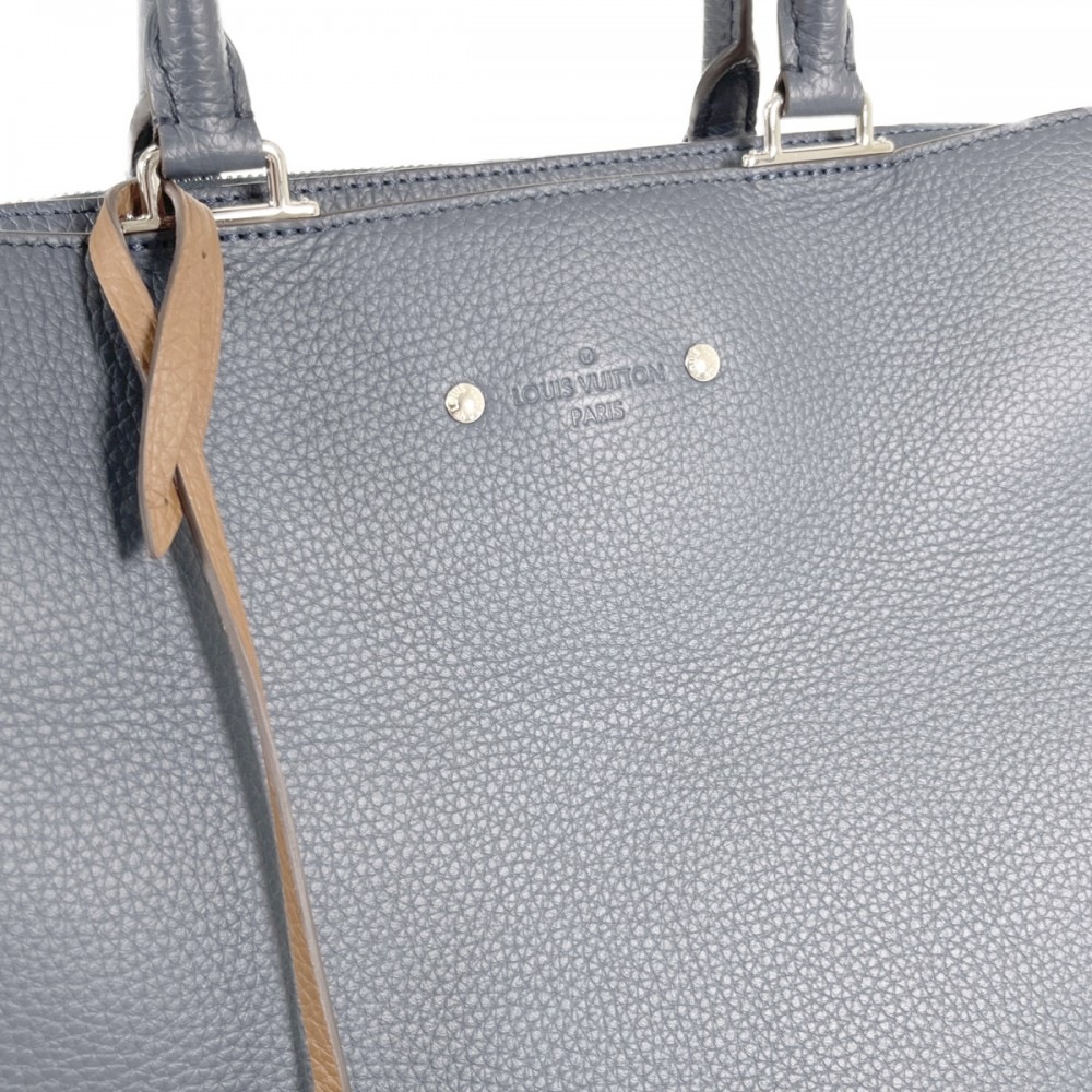 【Sランク】 アルマンド・ブリーフケースMM M54380 ビジネスバッグ ネイビー シルバー金具 メンズ【ISEYA】