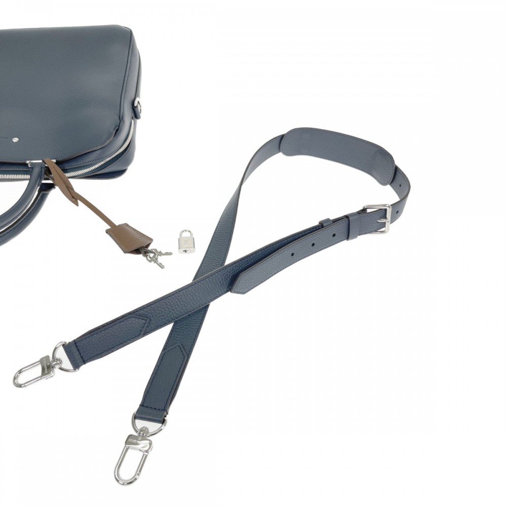 【Sランク】 アルマンド・ブリーフケースMM M54380 ビジネスバッグ ネイビー シルバー金具 メンズ【ISEYA】
