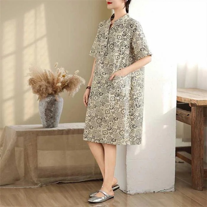 【20点セット】無料ワンピース レディース 夏 スキッパー 半袖 総柄 ミモレ丈 ワンピ リゾートワンピース 膝丈 綿麻風 ゆったり 体型カバー 着痩せ カジュアル ナチュラル 大人可愛い 森ガール 【20点セット】無料ワンピース レディース 夏 スキッパー 半袖 総柄 ミモレ丈 ワンピ リゾートワンピース 膝丈 綿麻風 ゆったり 体型カバー 着痩せ カジュアル ナチュラル 大人可愛い 森ガール