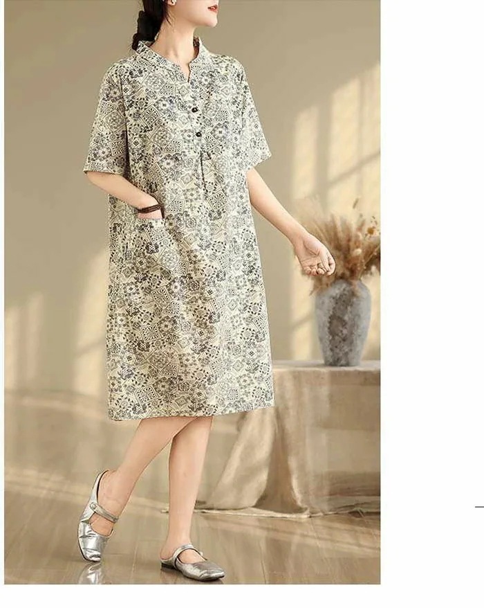 【20点セット】無料ワンピース レディース 夏 スキッパー 半袖 総柄 ミモレ丈 ワンピ リゾートワンピース 膝丈 綿麻風 ゆったり 体型カバー 着痩せ カジュアル ナチュラル 大人可愛い 森ガール 【20点セット】無料ワンピース レディース 夏 スキッパー 半袖 総柄 ミモレ丈 ワンピ リゾートワンピース 膝丈 綿麻風 ゆったり 体型カバー 着痩せ カジュアル ナチュラル 大人可愛い 森ガール