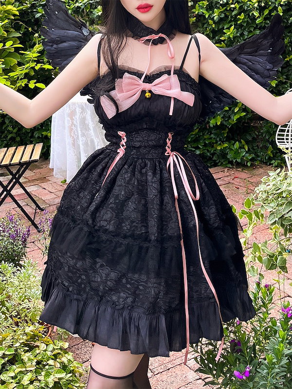 Qoo10] 黒と黒の天使悪魔の洋服親友の双子星ロリー
