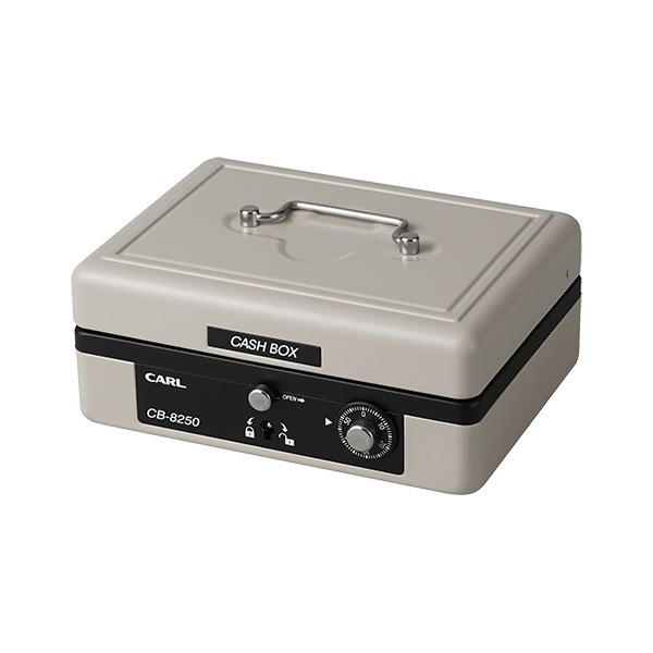 （まとめ買い）キャッシュボックス 手提げ金庫 簡易レジ A6サイズ グレー CB-8250-D [x3]