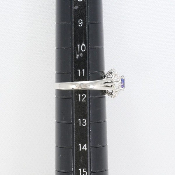 PT900 プラチナ リング 11.5号 ロイヤルブルー サファイア ダイヤ 0.18 鑑別書 中古 PT900 プラチナ リング 11.5号 ロイヤルブルー サファイア ダイヤ 0.18 鑑別書 中古