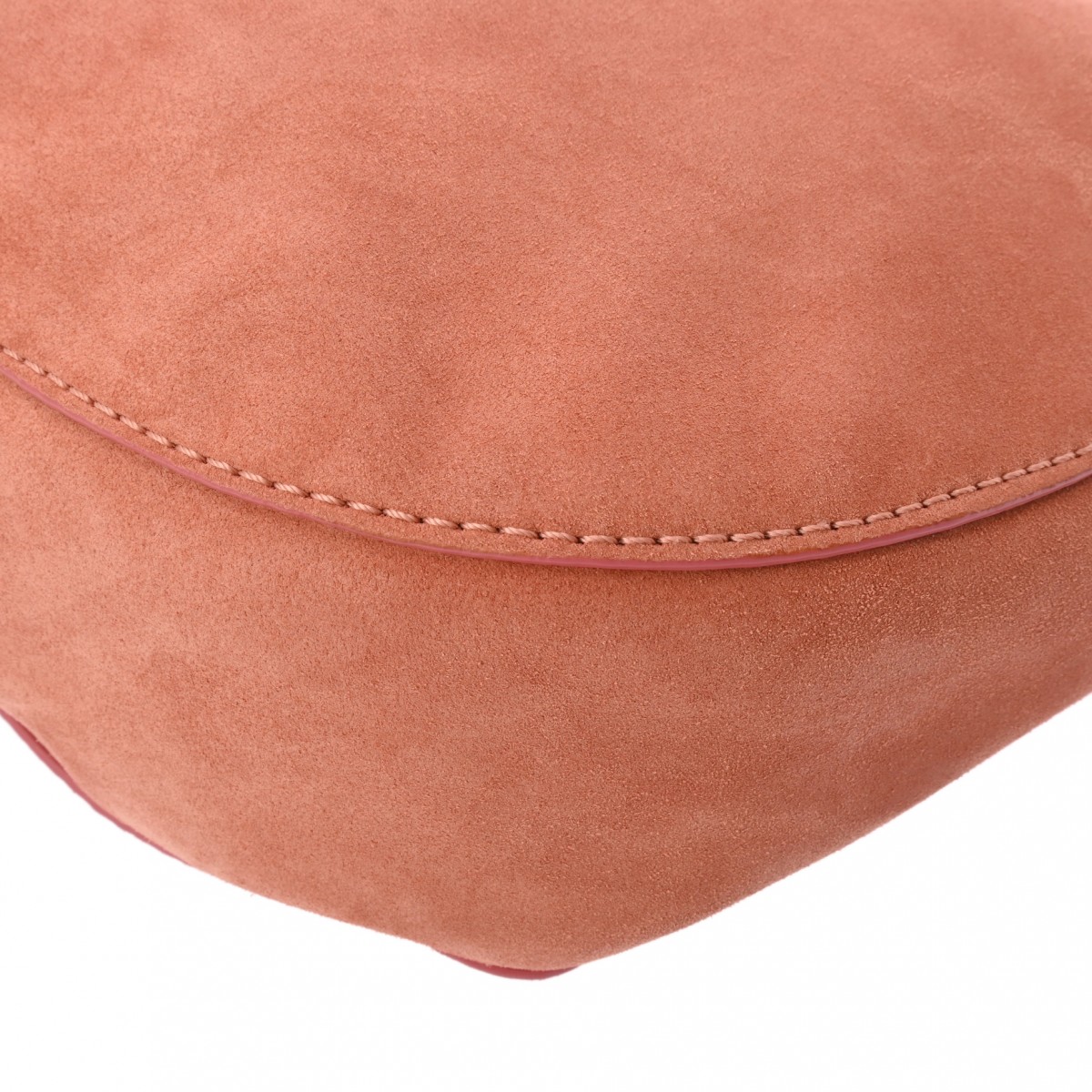 セミショルダー ピンク レディース スエード/レザー ショルダーバッグ ABランク 中古 銀蔵