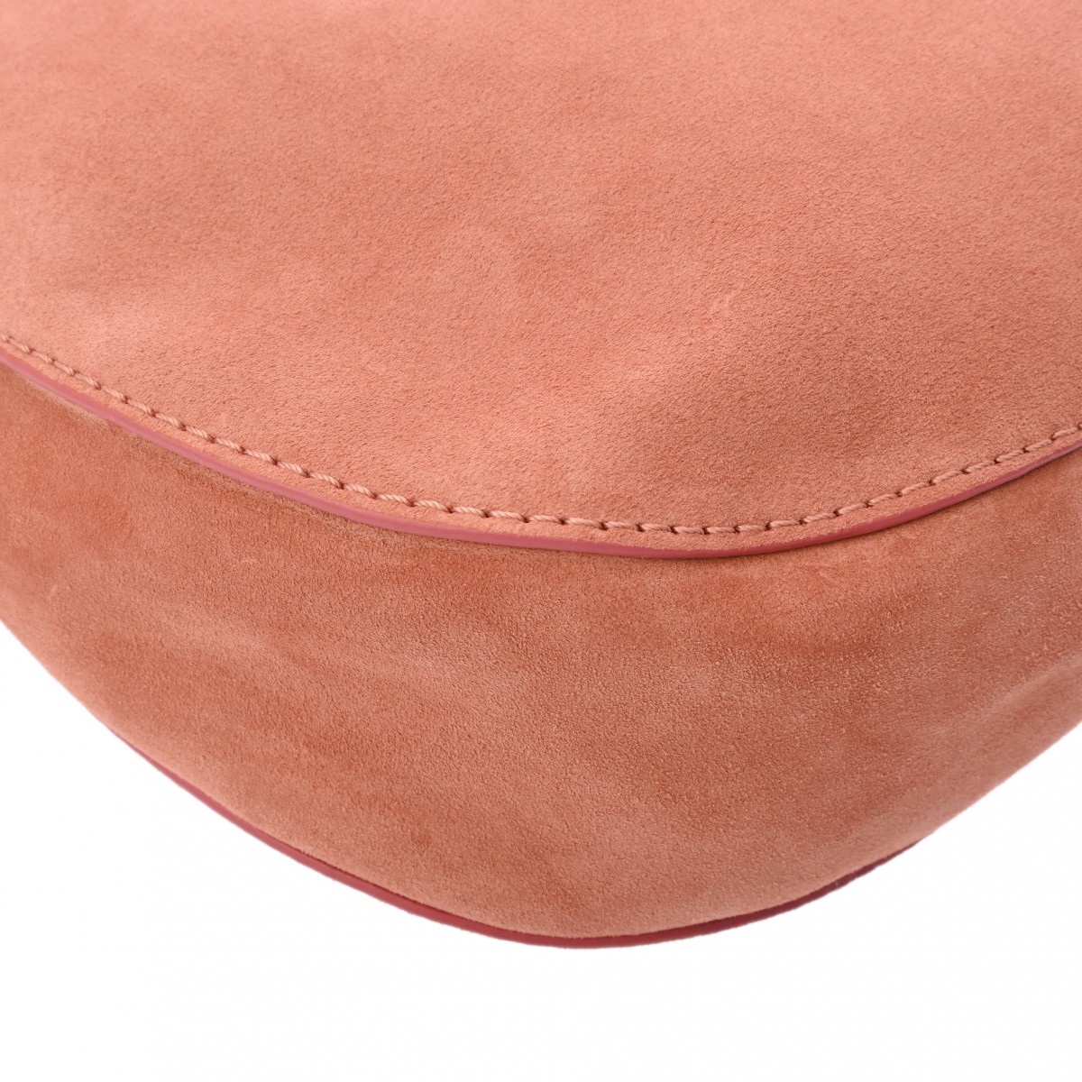 セミショルダー ピンク レディース スエード/レザー ショルダーバッグ ABランク 中古 銀蔵